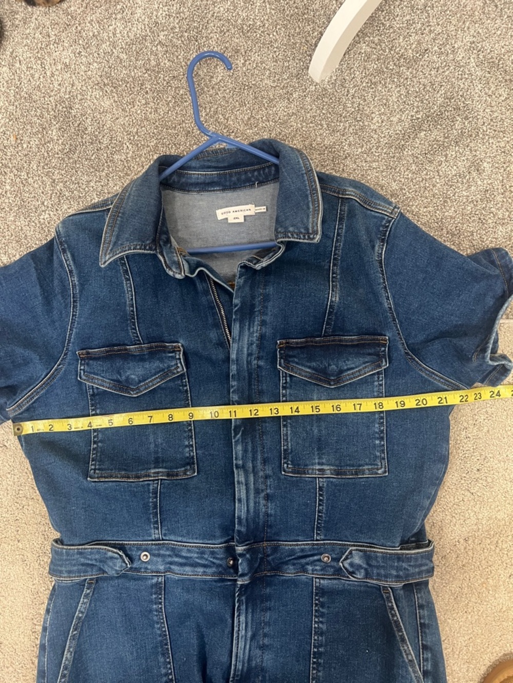 Good American Dark Blue Denim Utility Jumpsuit - Picture 4 of 7